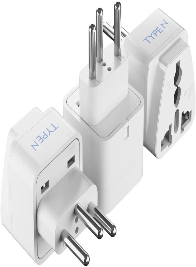 Ceptics Brazil Travel Plug Adapter (Type N) - 3 Pack [Grounded & Universal] (GP-11C-3PK) - Image 1